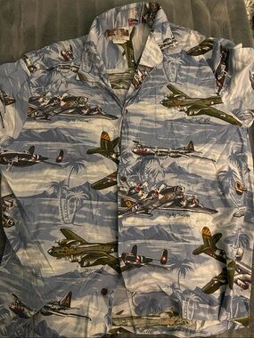 Vintage WWII military bombers Kalaheo Hawaiian T-shirt